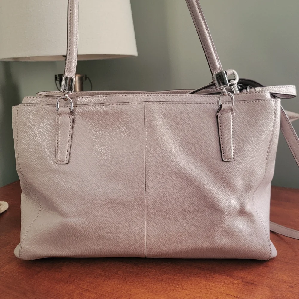 Coach F34672 Christie Carryall Satchel Gray Birch Leather Bag